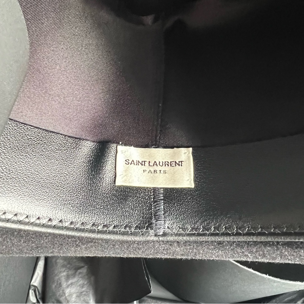 Saint Laurent Black Furfelt Fedora - Picture 7 of 9